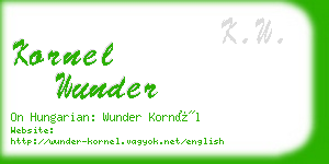 kornel wunder business card